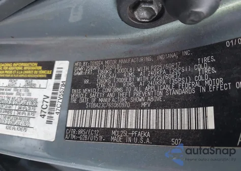 2006 Toyota Sienna Le from USA, damaged, VIN 5TDBA23C76S060970